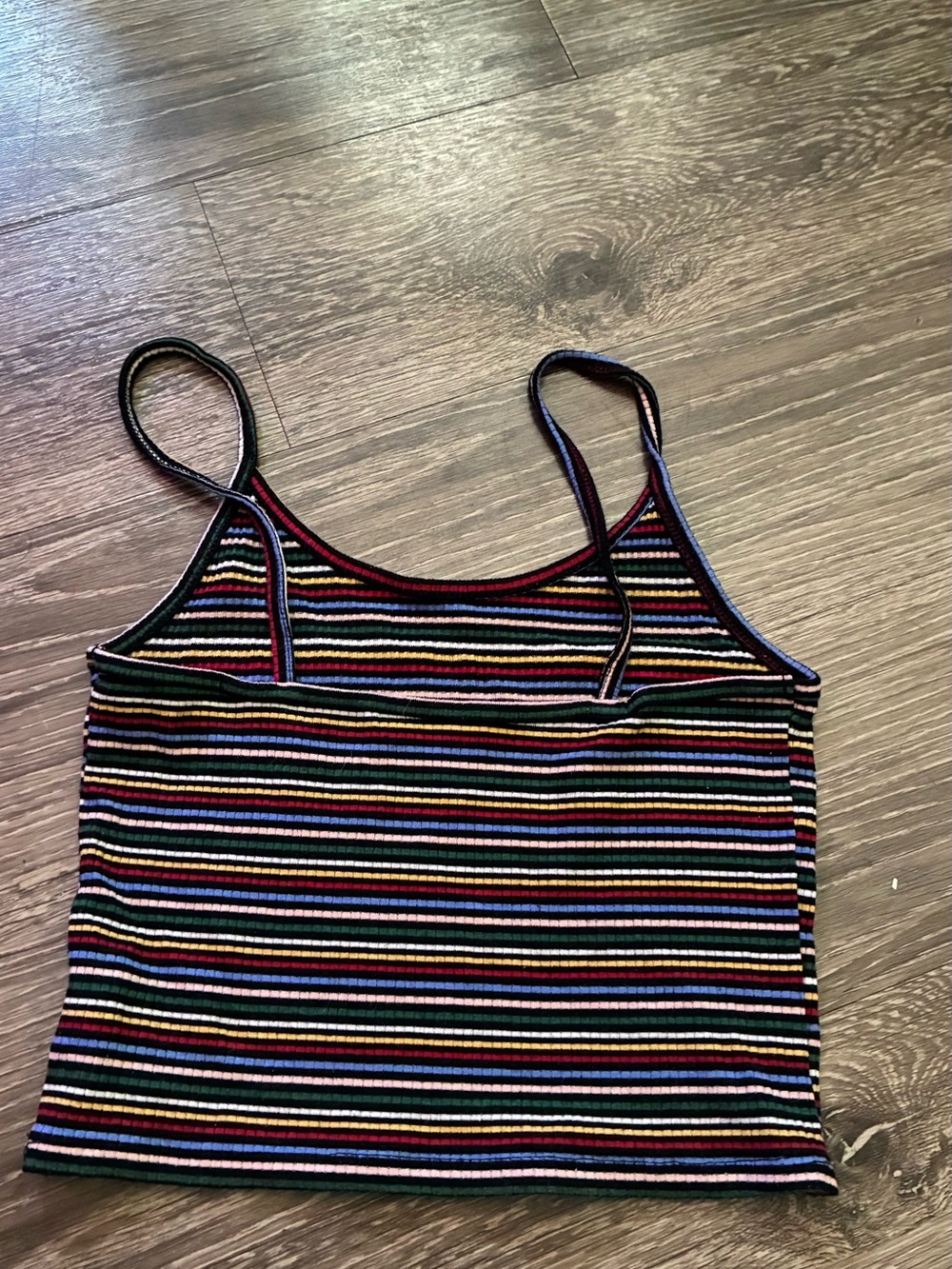 Striped Ribbed Tank Top - Black Multicolor - Picture 2 of 3